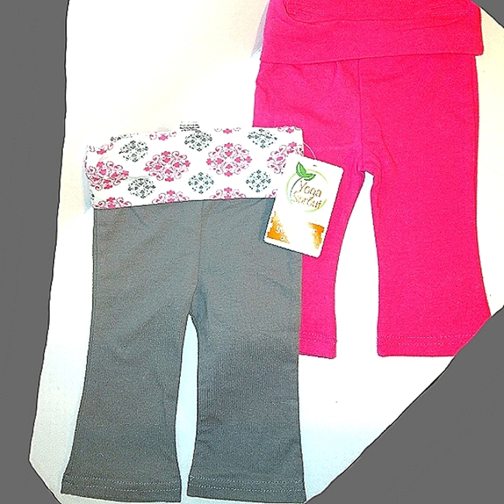 NWT Newborn YOGA SPROUT Set 2 Fold-over Flare Adorable Pants Set